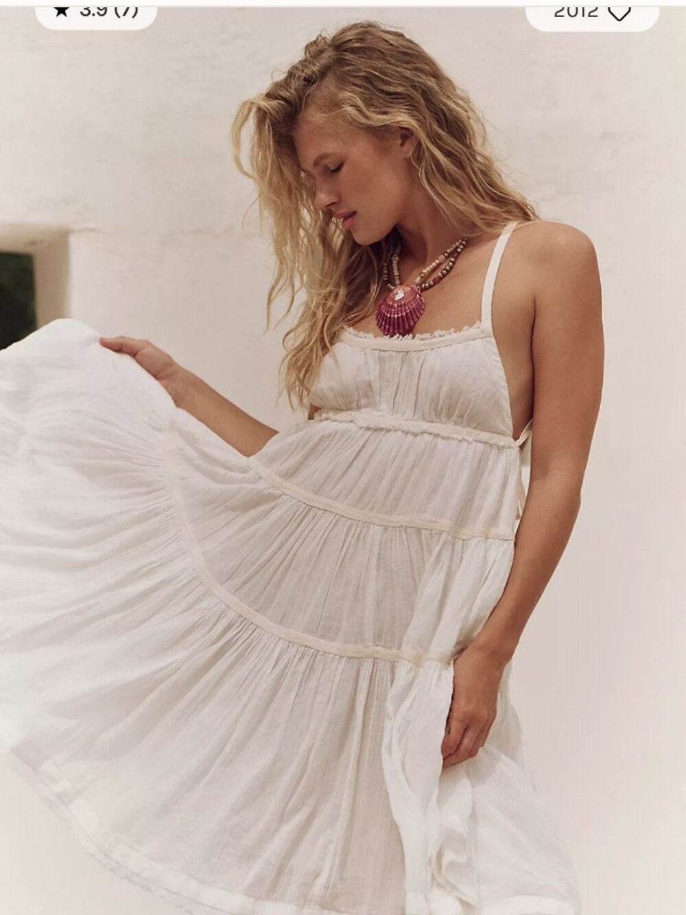 new FREE PEOPLE ISLA laceup back isla mini dress runs big xs